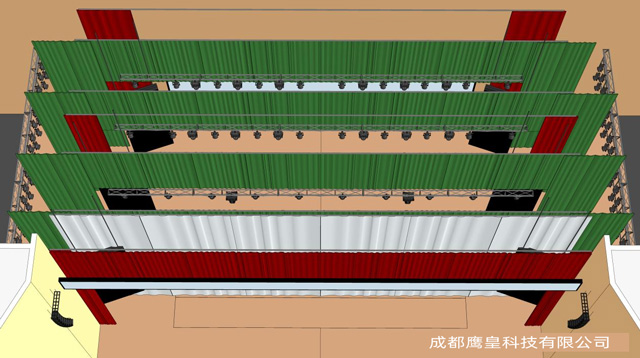 重慶某中學(xué)多功能劇場燈光音視頻舞臺機械設(shè)計方案 成都鷹皇燈光音響工程